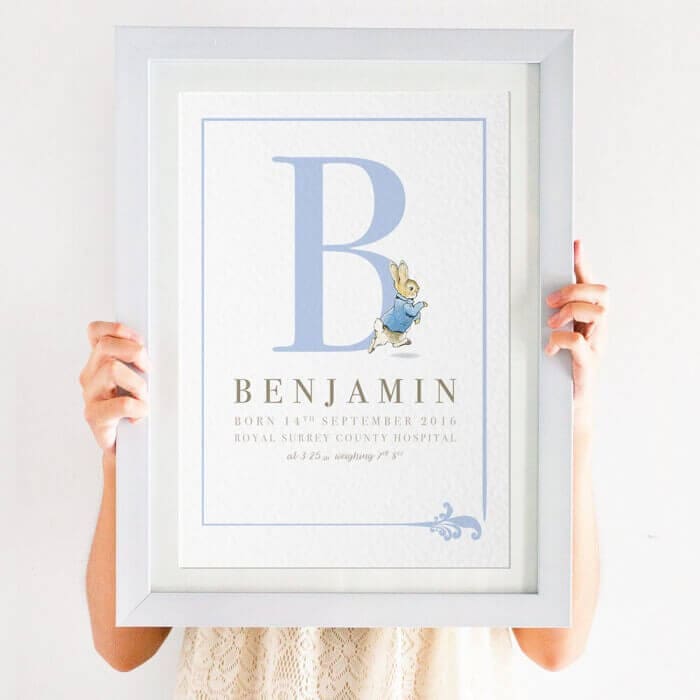 Personalised Peter Rabbit Birth Details