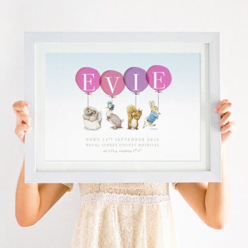 Personalised Peter Rabbit New Baby Print