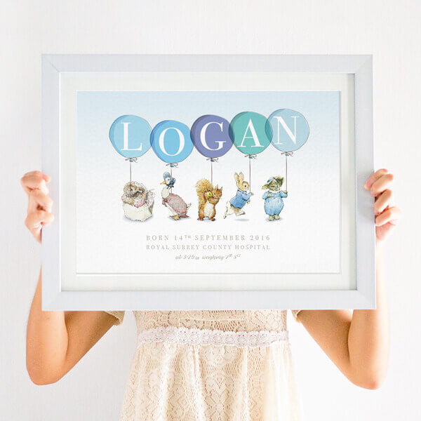 Peter Rabbit Nursery Pictures Personalised Gifts Christening Baby Beatrix Potter 