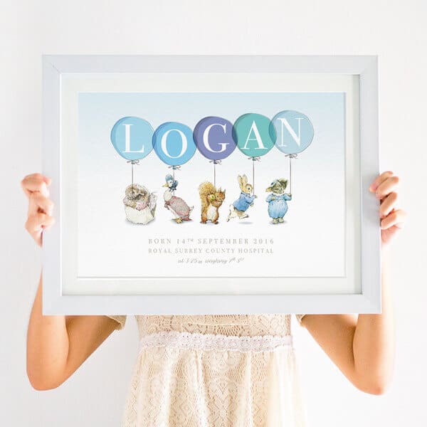 Personalised Peter Rabbit character Print