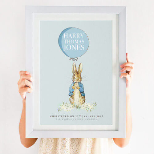 Personalised Peter Rabbit Christening Print