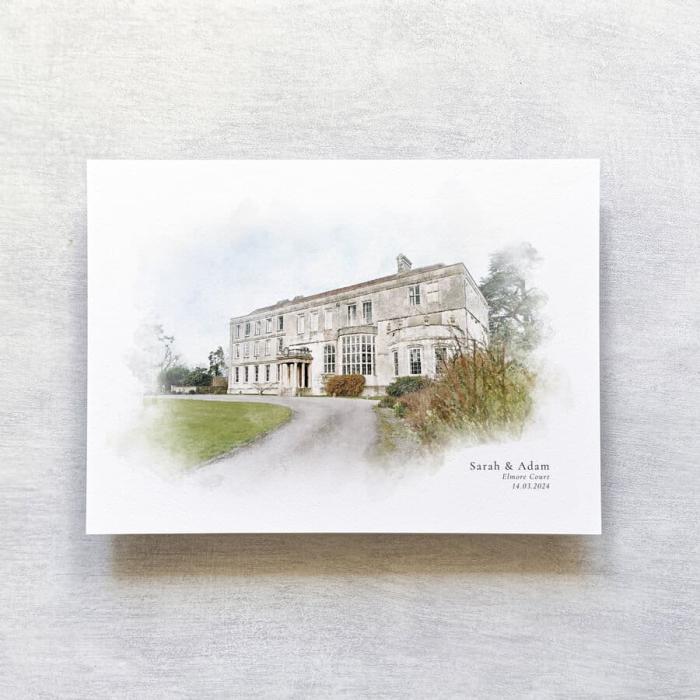 Personalised Wedding Venue Illustration Print - Image 5