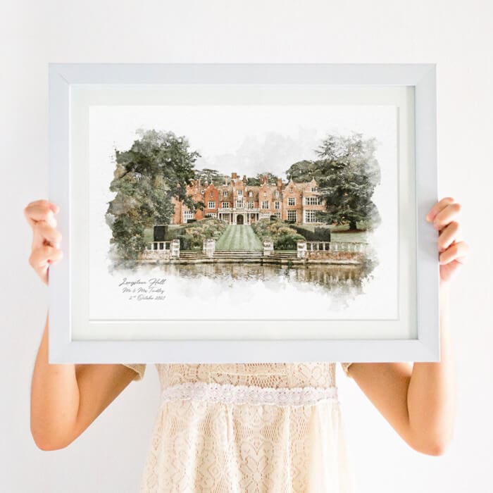 Personalised Simple Wedding Venue Illustration Print