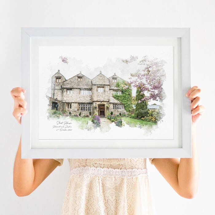 Personalised Simple Wedding Venue Illustration Print