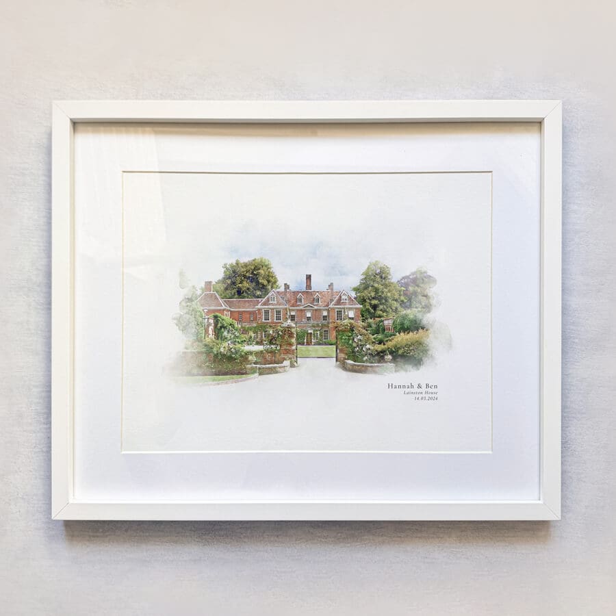 Personalised wedding venue portrait