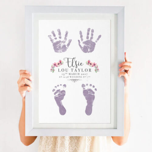personalised inkless handprint and footprint print