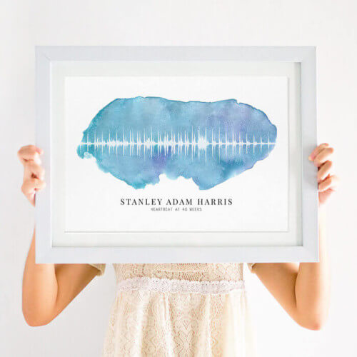 personalised baby heartbeat soundwave print