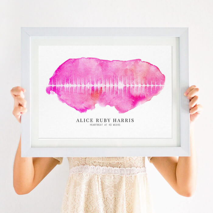 personalised baby heartbeat soundwave print