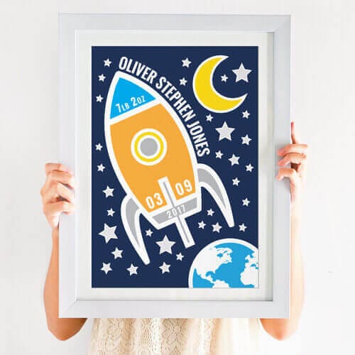 Personalised Space Nursery Print