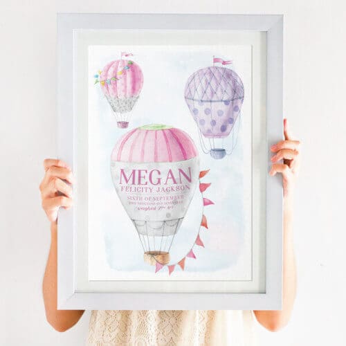 Personalised Hot Air Balloon Nursery Print