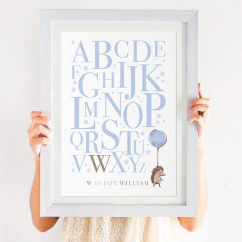 Personalised Hedgehog Alphabet Print