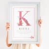 Floral Initial New Baby Print