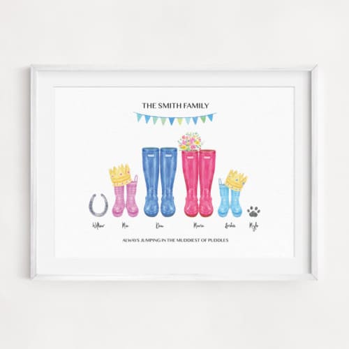 Personalised Family Welly Print