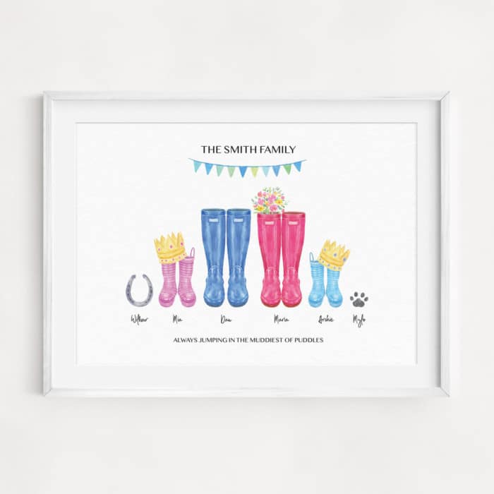 Personalised Family Welly Print
