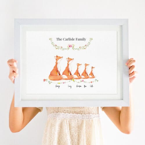 Personalised Fox Family Print