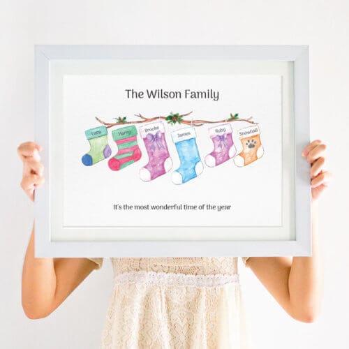 Personalised Christmas Stocking Family Print