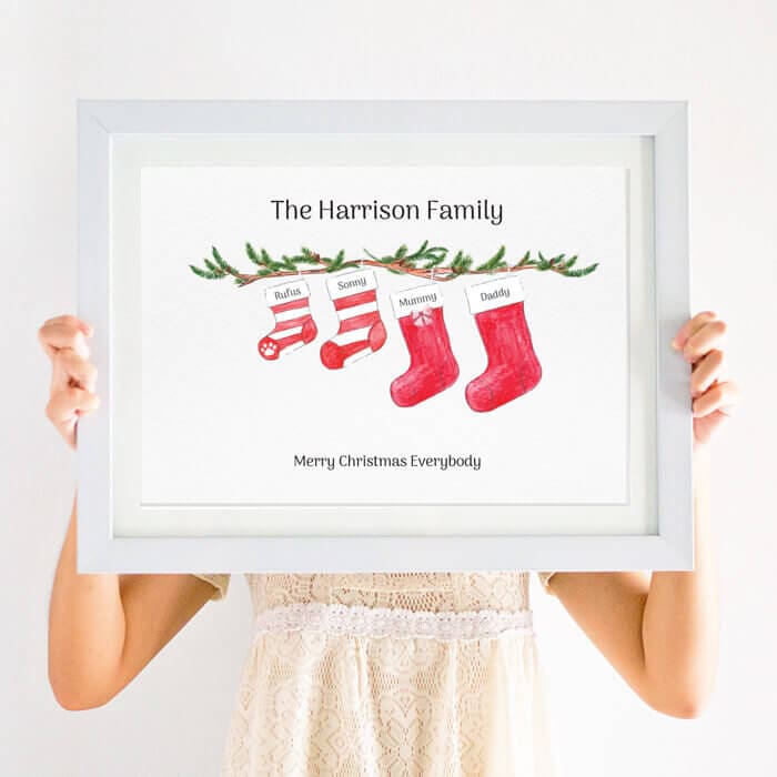 Personalised Christmas Stocking Family Print