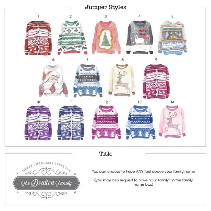 Personalised Christmas Jumper Family Print