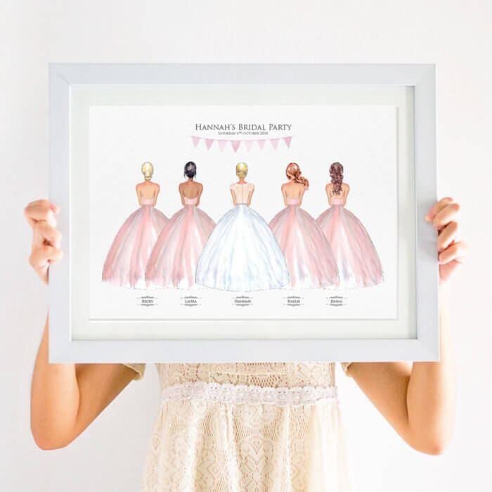 Personalised Bridesmaid Wedding Gift Print