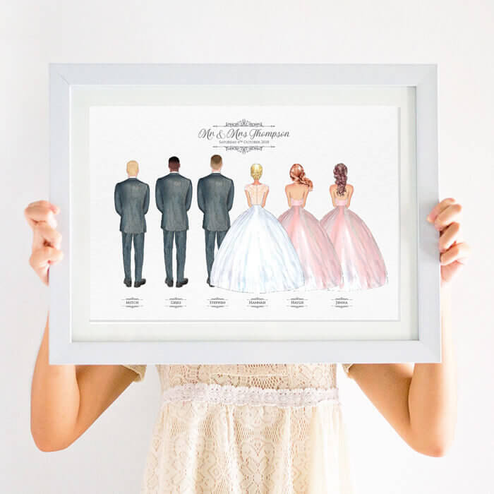 Personalised Bride’s Wedding Party Print