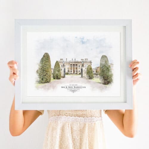 watercolour venue illustration print