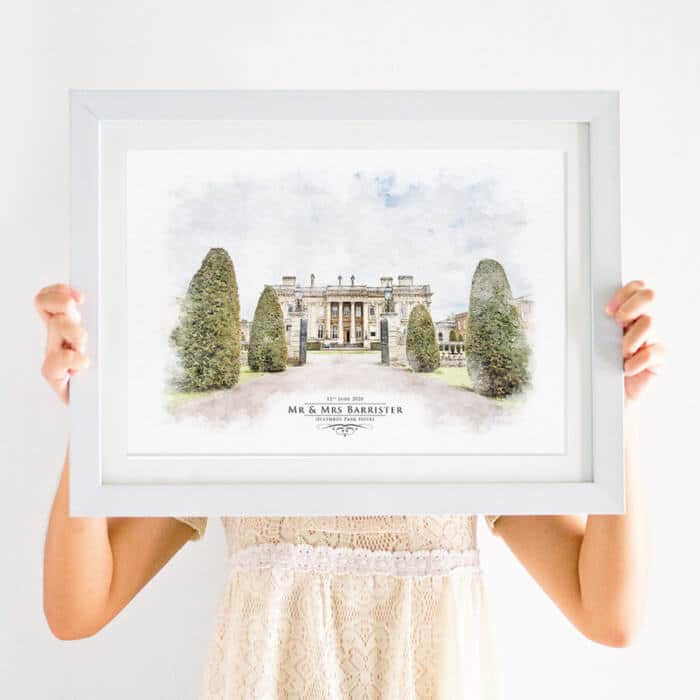 bespoke wedding venue illustration print