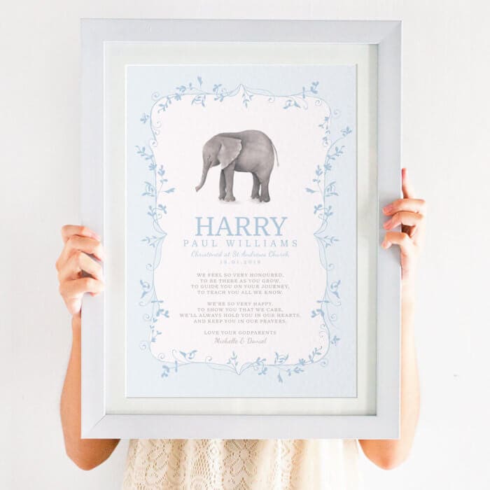 Personalised For Godson Christening Print