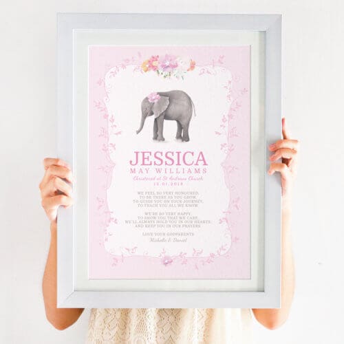 Personalised For Goddaughter Christening Print