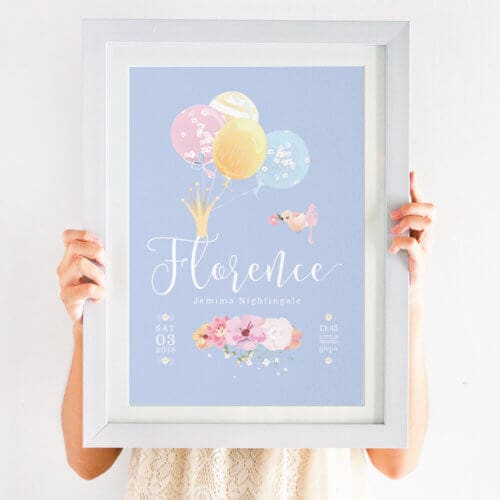 Personalised Girls Nursery Print