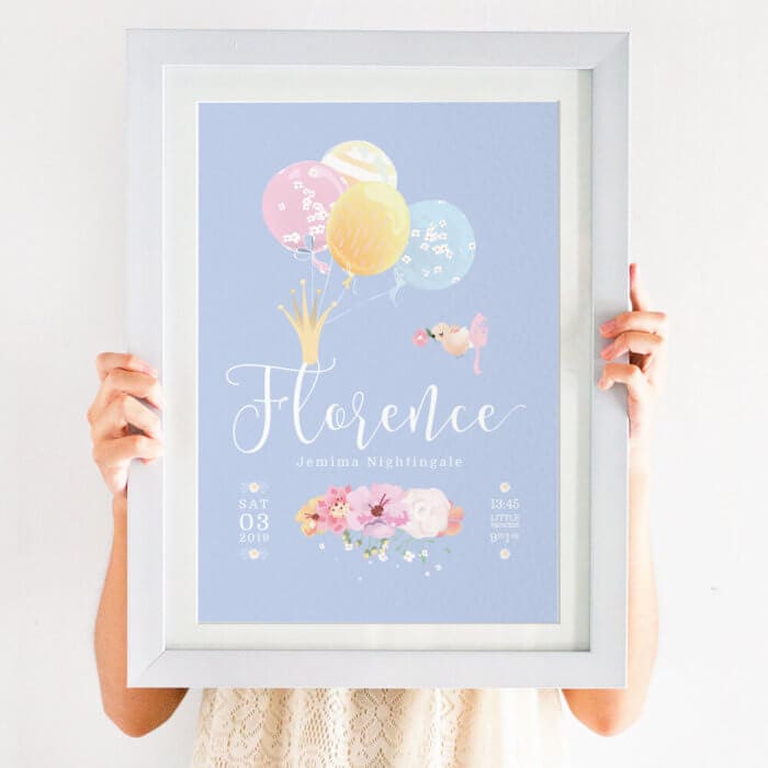 Personalised Girls Nursery Print