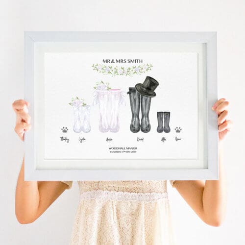 Personalised Wedding Welly Boot Print