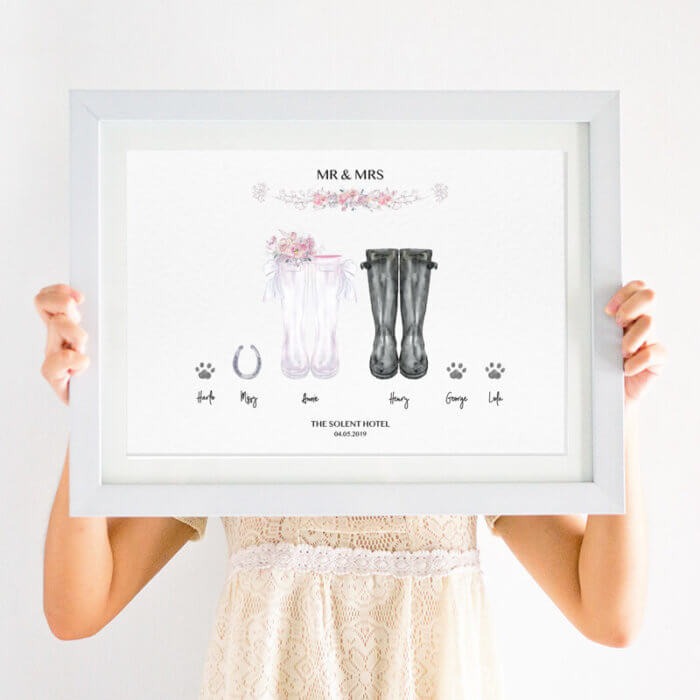 Personalised Wedding Welly Boot Print