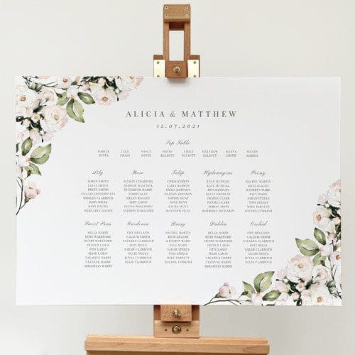 Foliage and Blush Table Plan