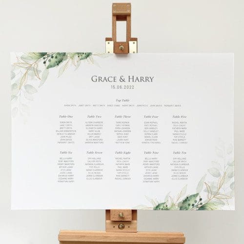 green foliage Table Plan