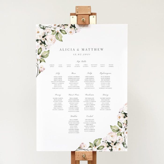 Foliage and Blush Table Plan portrait