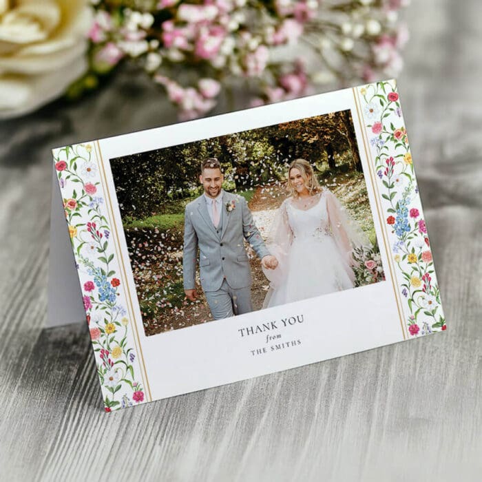 floral wedding thank you cards