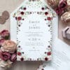 burgundy and blush wedding invitations