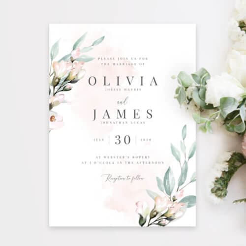 Blush and Sage Wedding Invitations