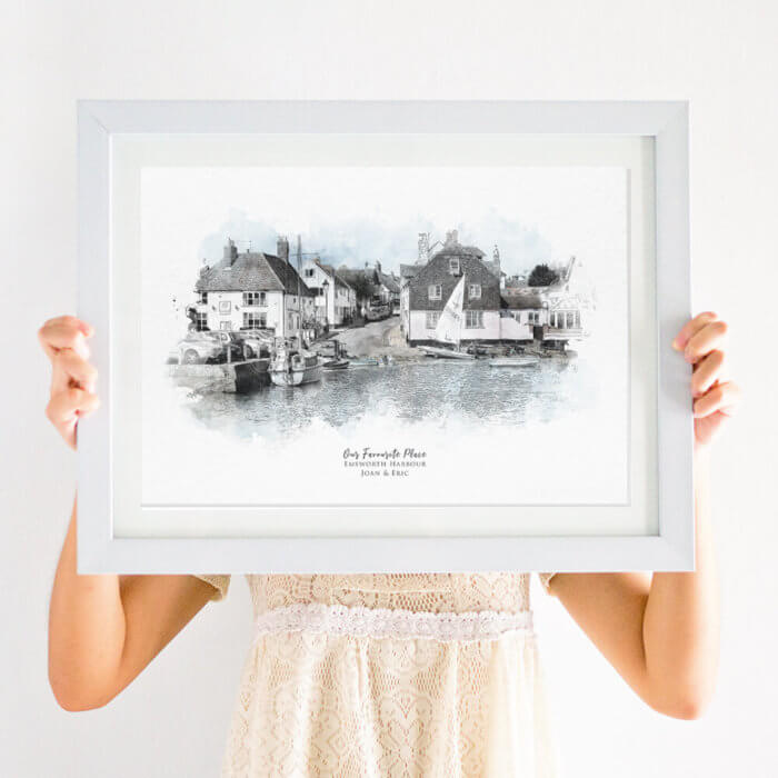 Personalised Our Favourite Place Watercolour Illustration Print