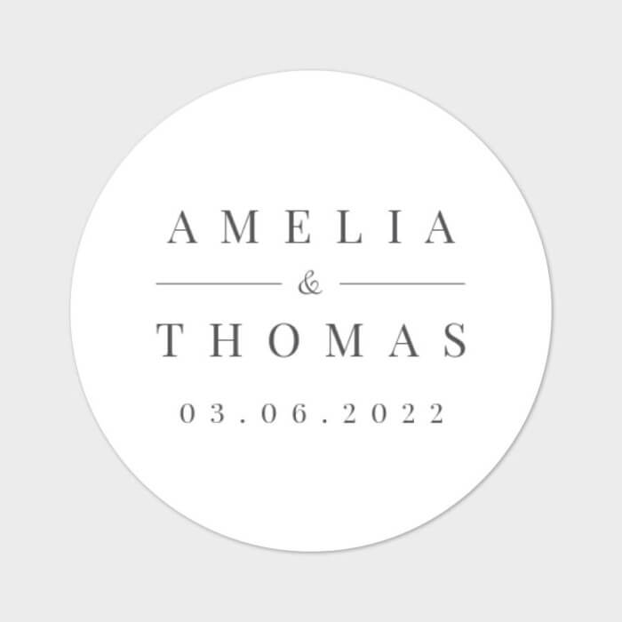 Personalised Classic Round Wedding Stickers