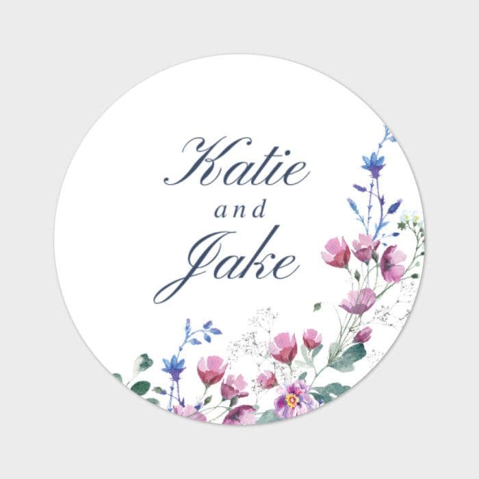 Custom Wildflower Wedding Stickers