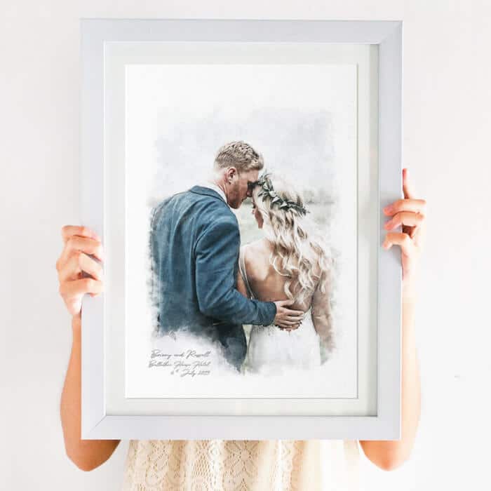 couples portrait watercolour print