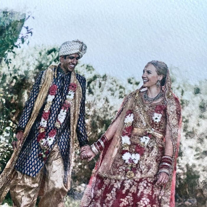 indian couples wedding portrait print