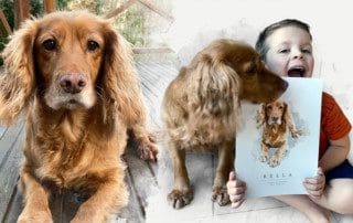 Pet Portrait, Personalised Family Prints, Dog Portrait