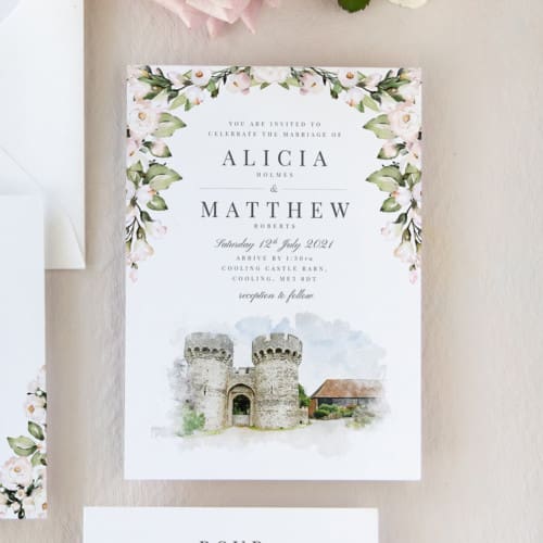 Foliage and Blush Wedding Invitations