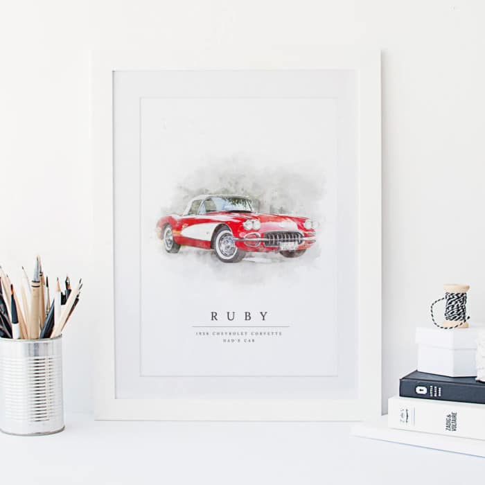 Personalised Watercolour Car Print