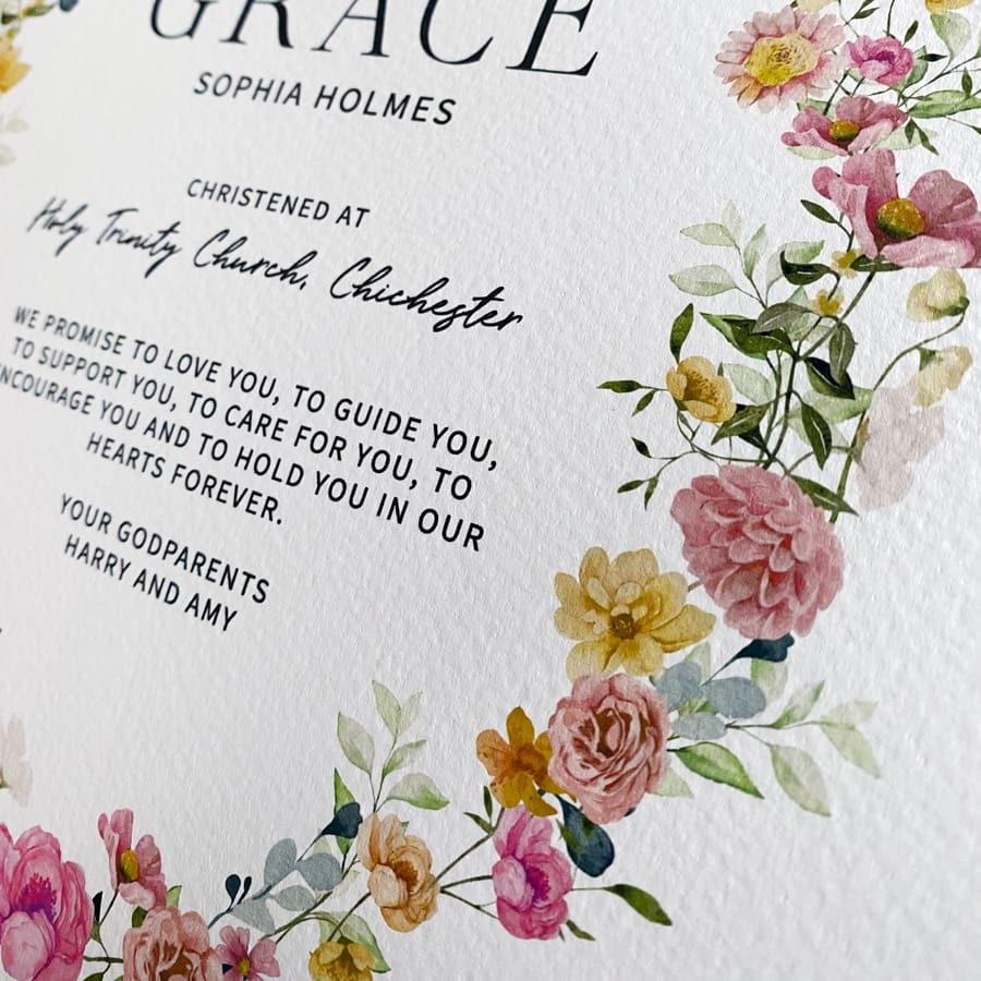Floral Christening Gift From The Godparents - Image 4