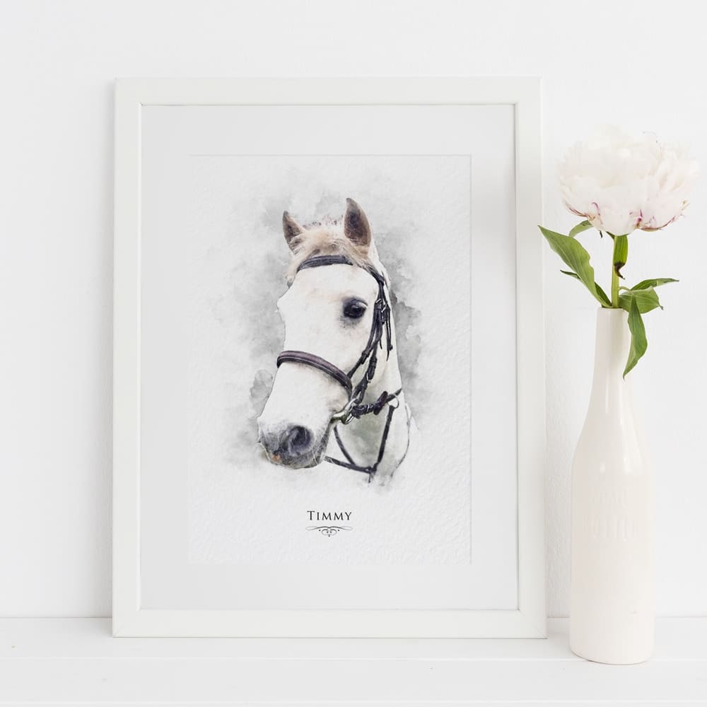 white-horse-custom-portrait Horse Portrait