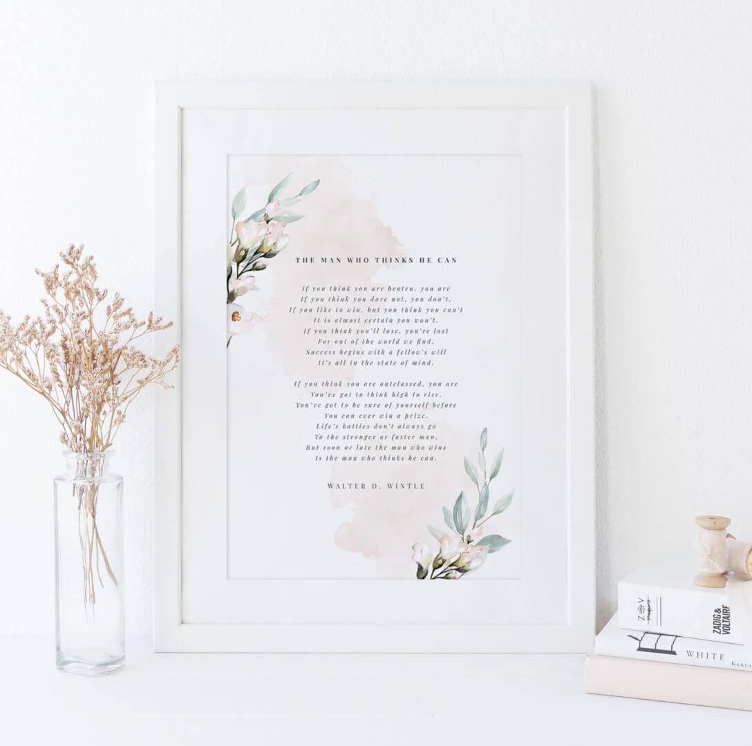 Blush and Sage Wedding Reading Print