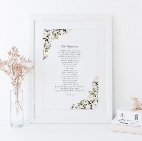 Foliage and Blush Wedding Reading Print